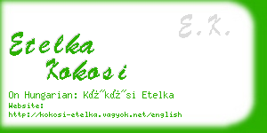 etelka kokosi business card